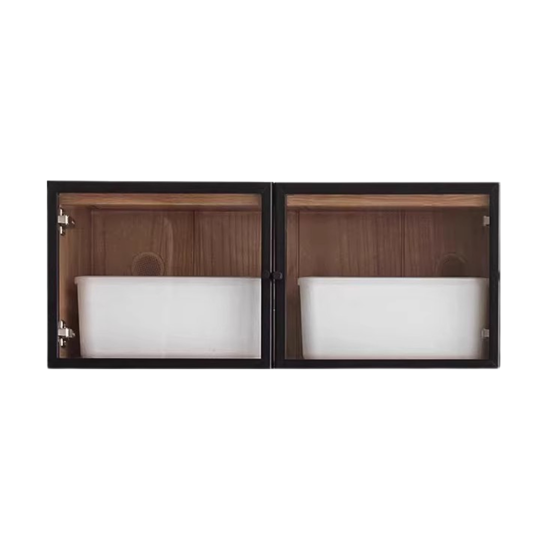 Solid Oak Wood Cabinet with Bookcase - Stylish Storage for Home Office, Living Room & Bedroom