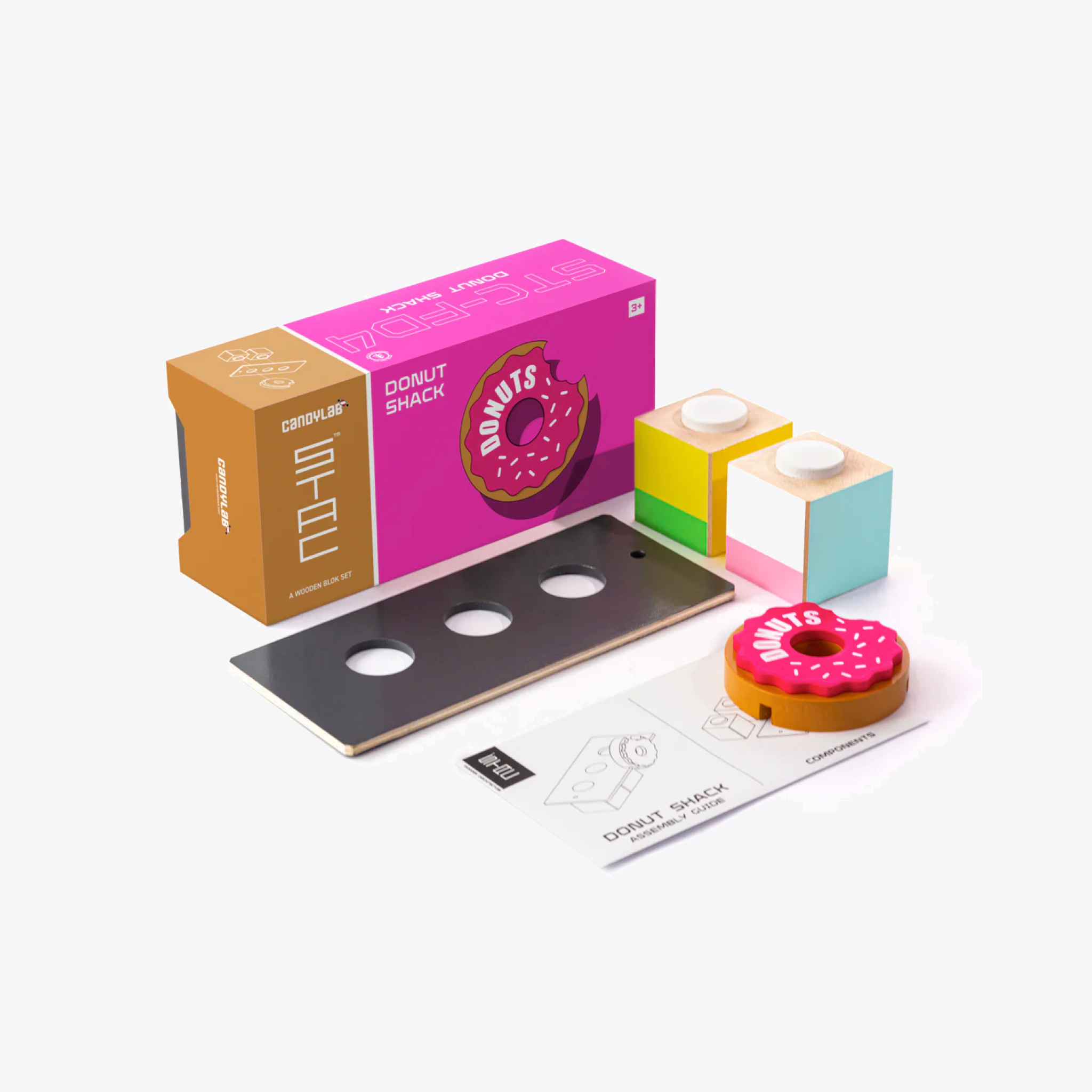 CLB Donut Food Shack Block Set - Fun Pretend Play Toy for Kids, Perfect for Imaginative Play & Learning | Great for Birthday Gifts & Classroom Activities