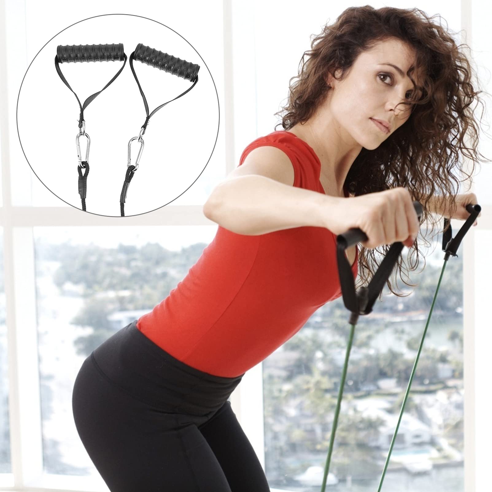 BESPORTBLE 1 Set Adjustable Pulley Cable System with Resistance Bands - Biceps Rope Cable Equipment for Home Gym, Strength Training & Fitness Accessories - Perfect for Arm Workouts, Full Body Exercises & Physical Therapy