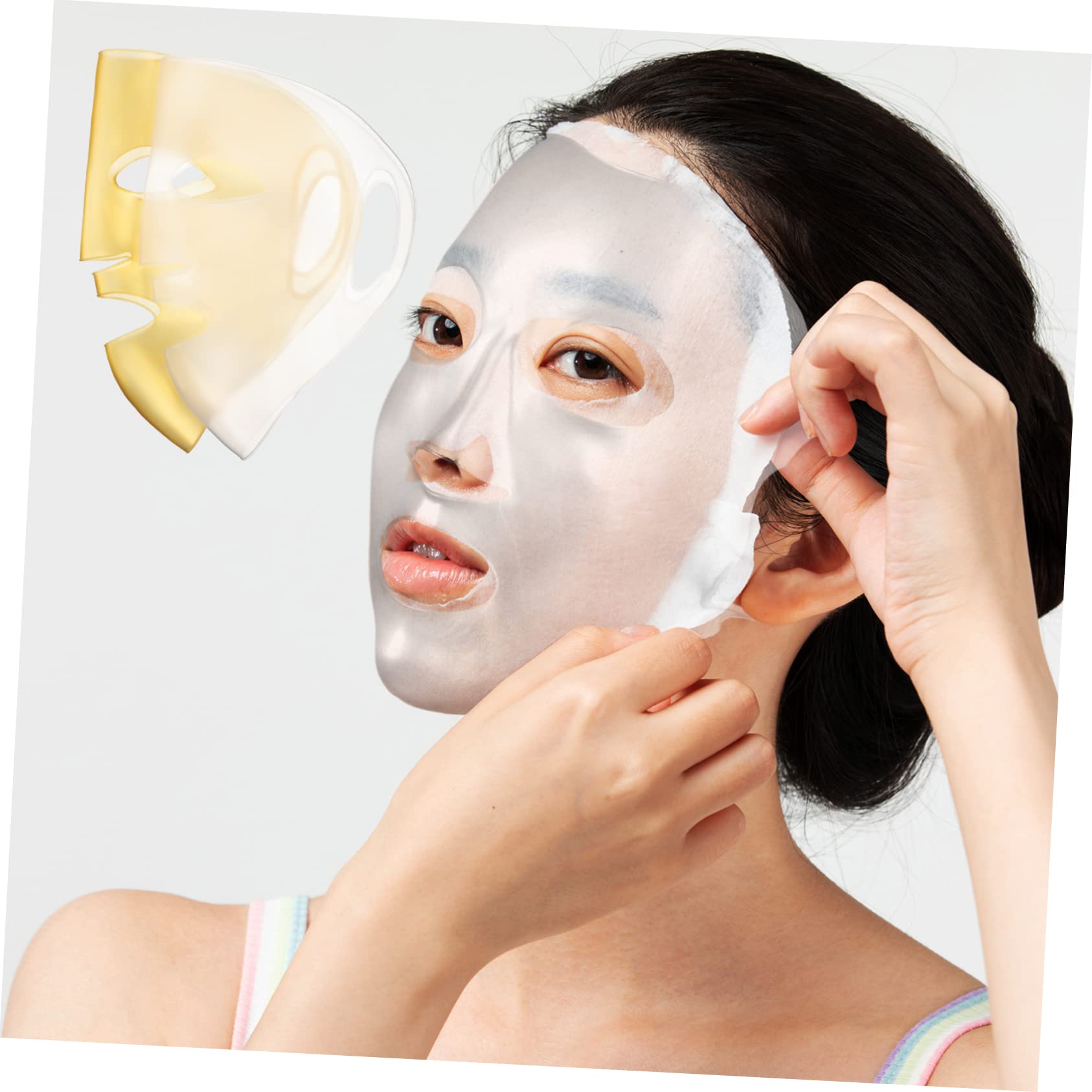 Reusable Silicone Face Mask Cover - 3 Pack Washable Beauty Mask Applicator for Sheet Masks | Skincare Routine, Spa Day, At-Home Facial Treatment