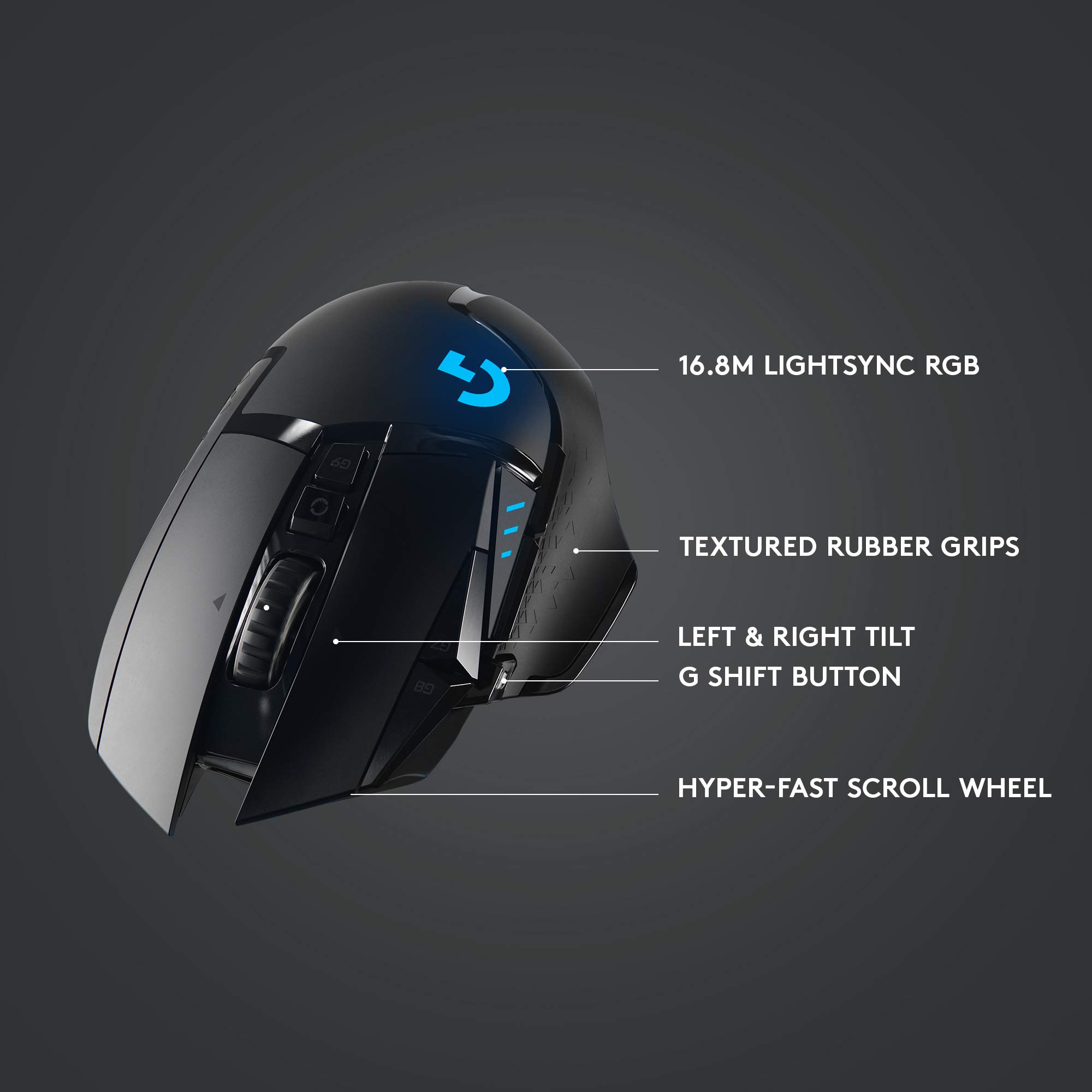 Logitech G502 Lightspeed Wireless Gaming Mouse - Hero 25K Sensor, PowerPlay Compatible, Adjustable Weights, RGB Lighting for PC Gaming - Perfect for FPS, MMO & Esports