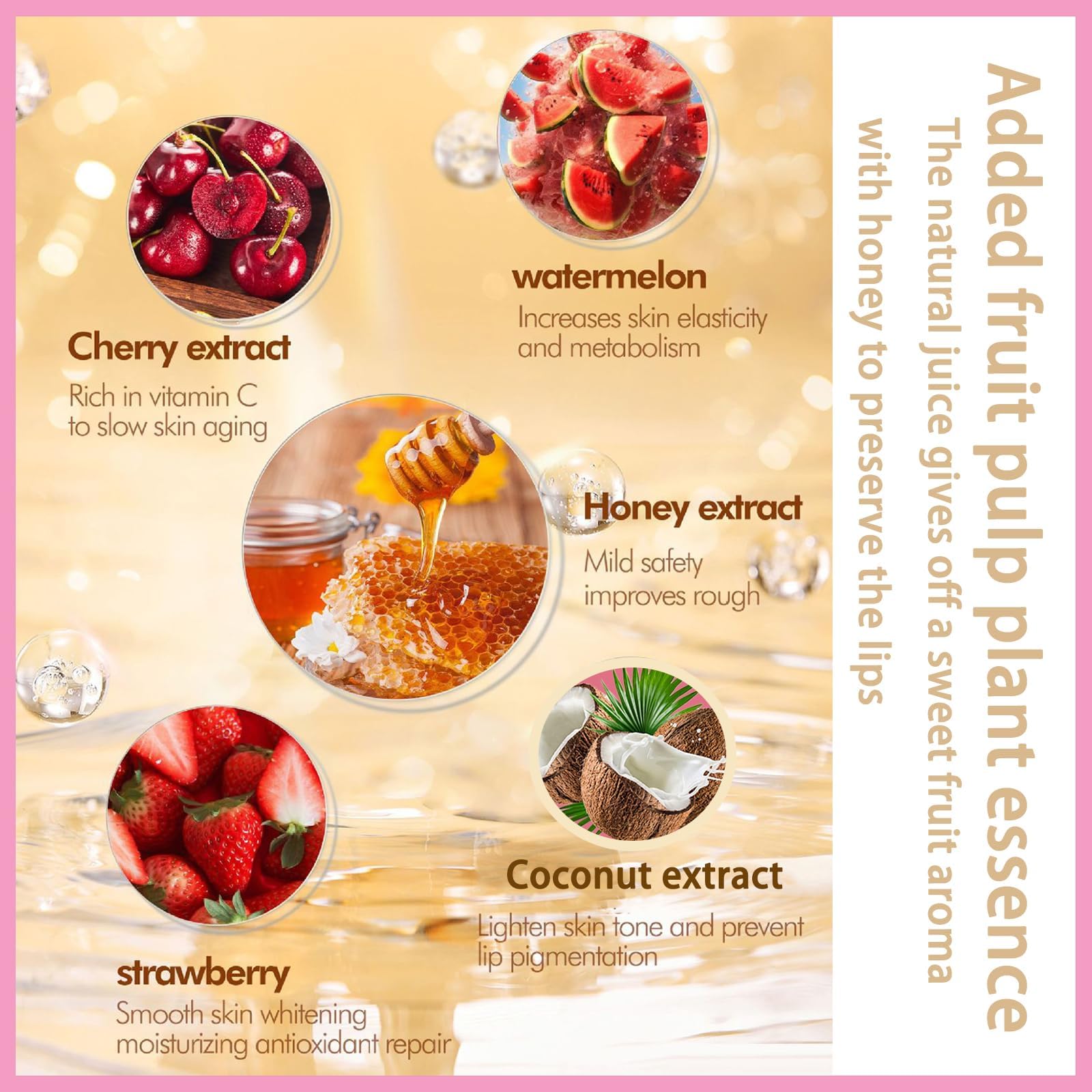 1 PCS Bee Lip Balm Lip Mask - Honey Pot & Peach Moisturizing Sleeping Lip Mask Overnight Treatment with Sticks, Hydrating Lip Balm for Dry & Cracked Lips - Exfoliating Lip Scrub for Night Care & Daily Moisturizing