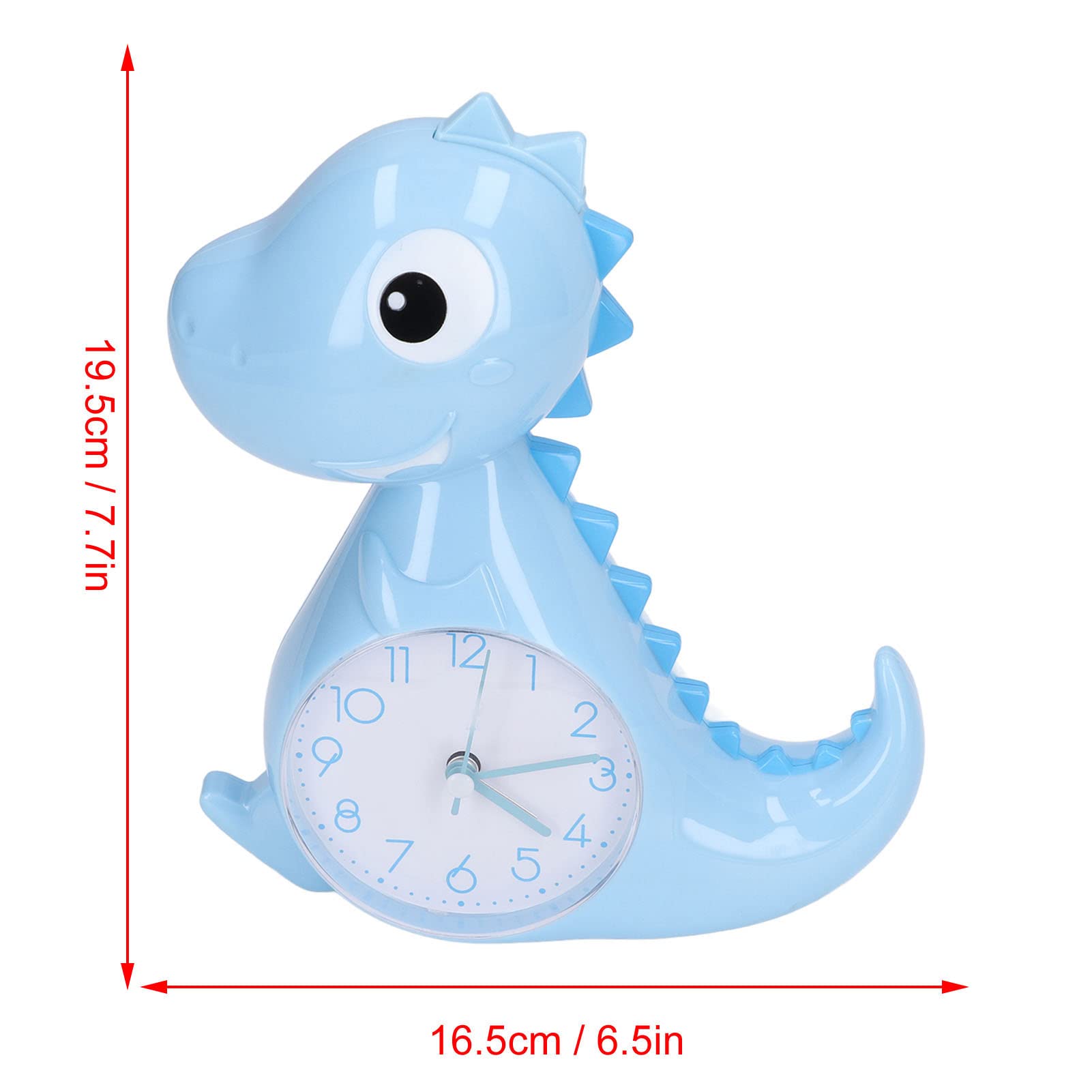 Dinosaur Alarm Clock for Kids - Cute Blue Dinosaur Shaped Desk Clock with Night Light, Perfect for Boys & Girls Bedroom Decor, Birthday Gifts, School & Home Use