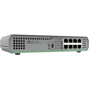 Allied Telesis CentreCOM GS910/8 8-Port Layer 2 Ethernet Switch | 4.5W Low Power | Wall/Desktop/Rack Mountable | Ideal for Home Office & Small Business Networks