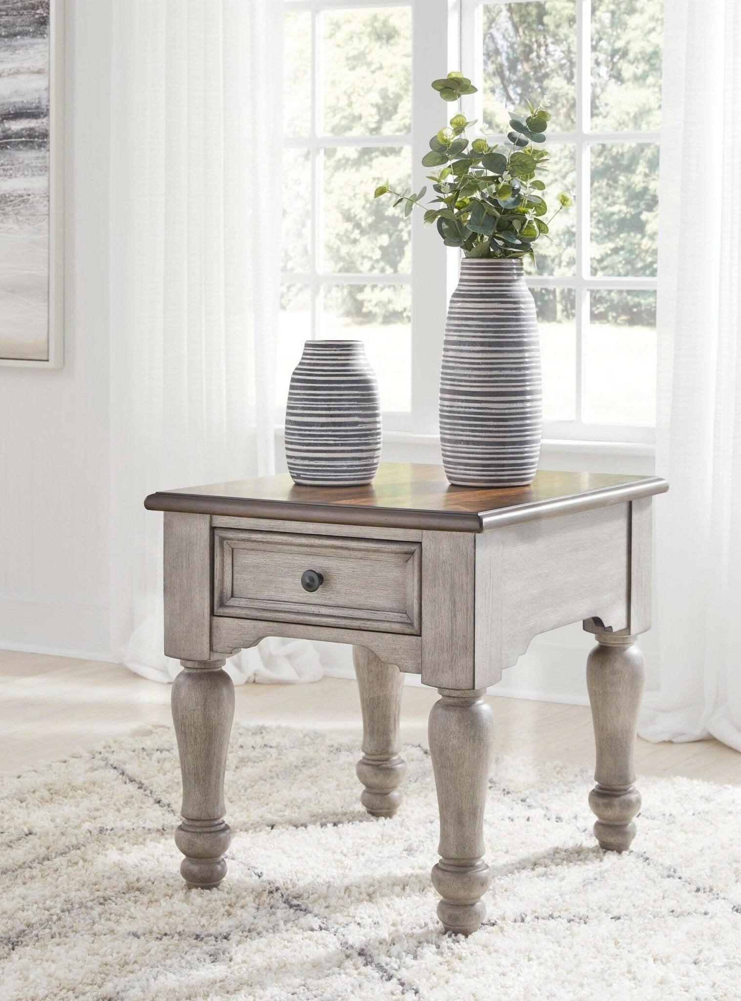 Lodenbay End Table T741 - Modern Side Table with Sturdy Metal Frame for Living Room, Bedroom, or Office - Perfect for Holding Lamps, Books, and Decor