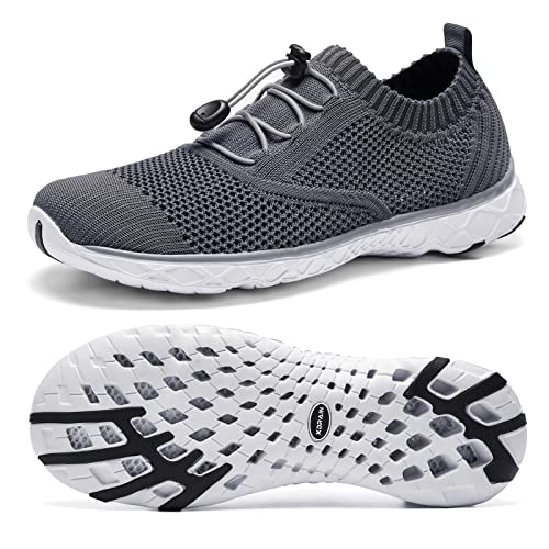 Aleader Men's Quick-Dry Mesh Slip-On Water Shoes for Swimming, Beach, Boating & Outdoor Activities