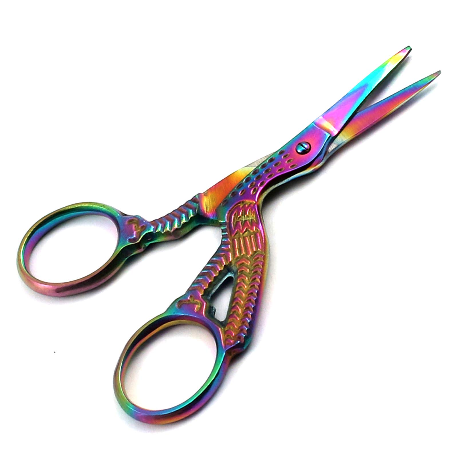 3.5 Inch Titanium Stork Embroidery Scissors - Professional Sharp Precision Sewing Scissors for Fabric, Thread Cutting - Perfect for Quilting, Needlework & Craft Projects