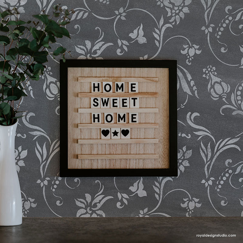 Flourish Allover Wall Stencil - DIY Home Decor Painting Template for Creative Wall Art & Accent Designs - Perfect for Bedrooms, Living Rooms, and Nursery Decor