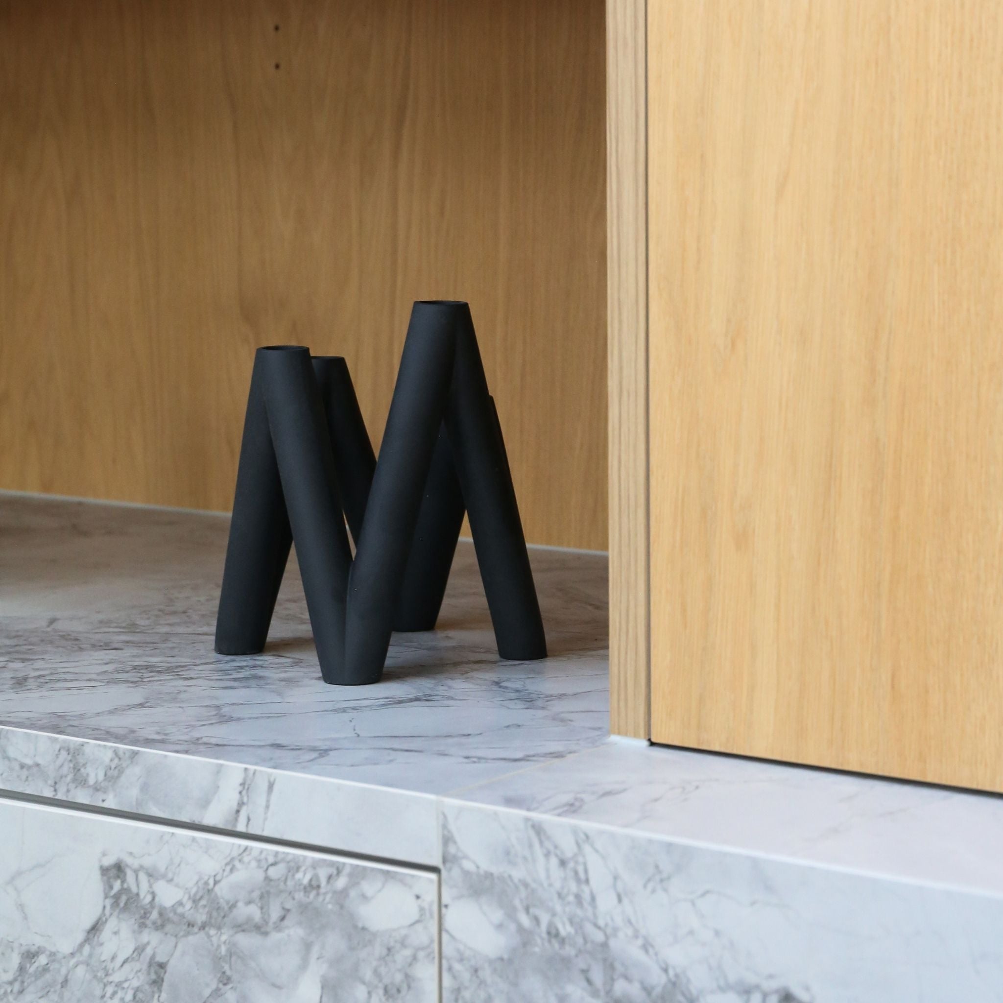 101 COPENHAGEN W Black Modern Candle Holder - Elegant Home Decor for Dining Table, Wedding Centerpiece & Romantic Ambiance