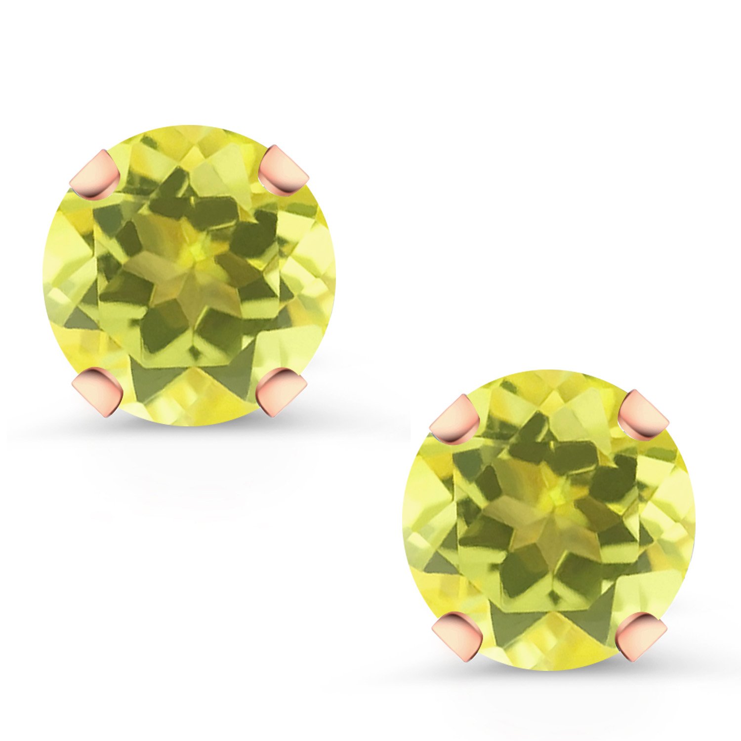 10K Rose Gold Round Birthstone Stud Earrings for Women & Men | 6MM Gemstone Jewelry | Perfect Gift for Birthday, Anniversary & Special Occasions