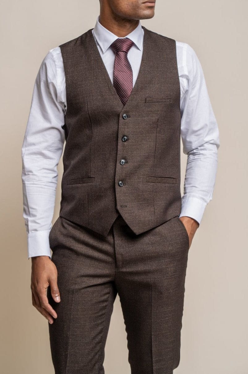Cavani Caridi Men's Slim Fit Waistcoat Vest | Formal & Casual Waistcoat for Weddings, Office & Evening Events | Premium Slim Fit Vest for Men