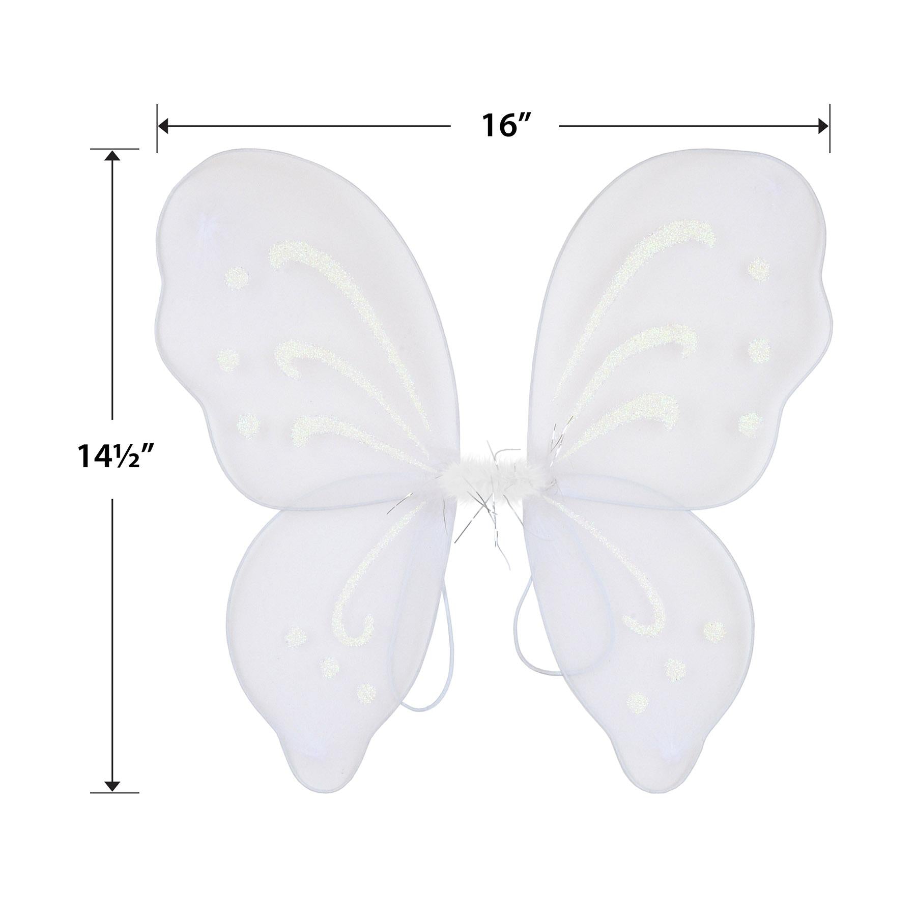 12 Pack Beistle Halloween Nylon Fairy Wings - White Costume Accessories for Kids & Adults - Perfect for Halloween Parties, Cosplay & Dress-Up