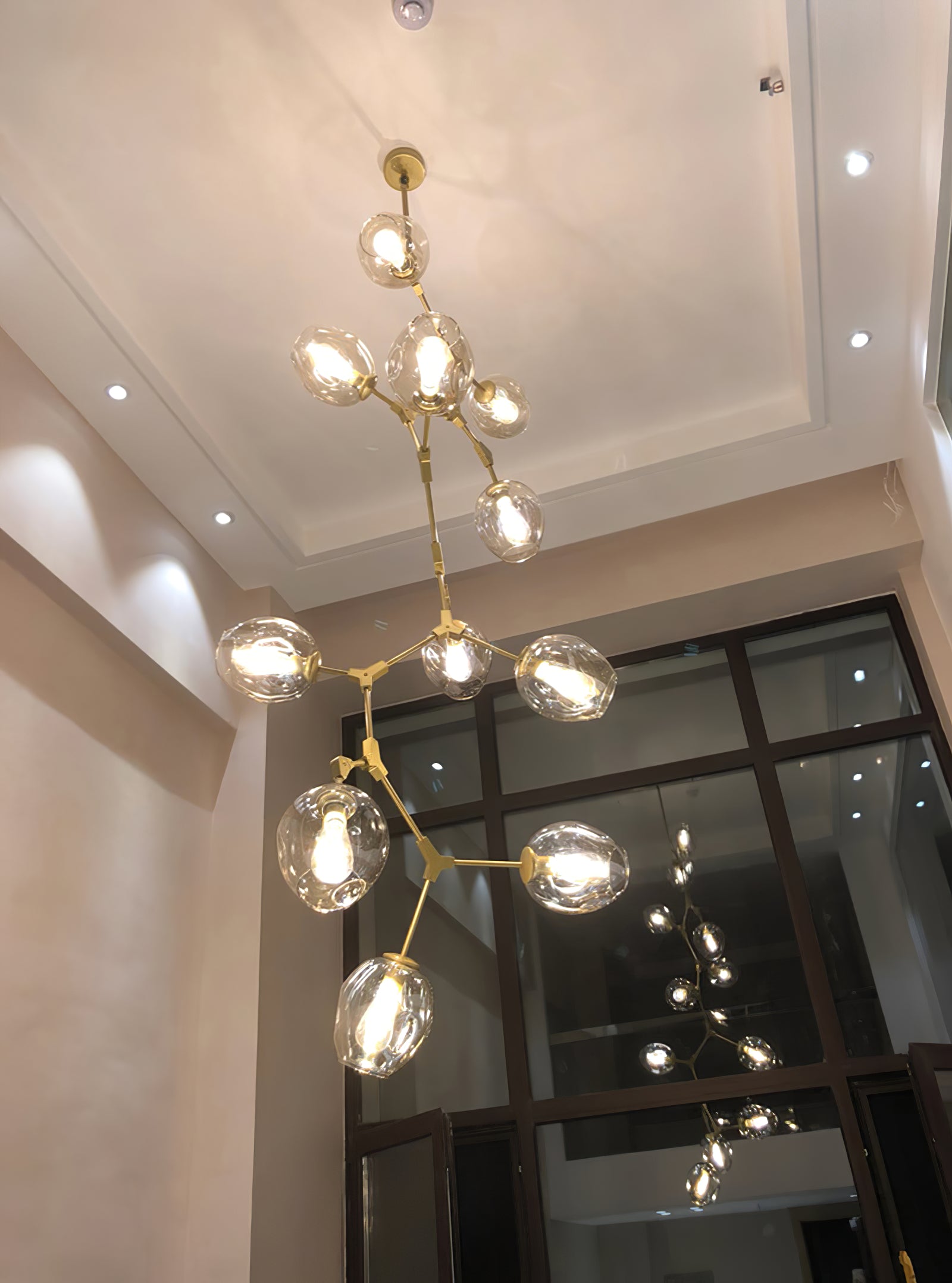 Modern Bifurcation Bubble Chandeliers - Elegant Crystal Glass Pendant Lighting Fixture for Dining Room, Living Room, or Bedroom Decor