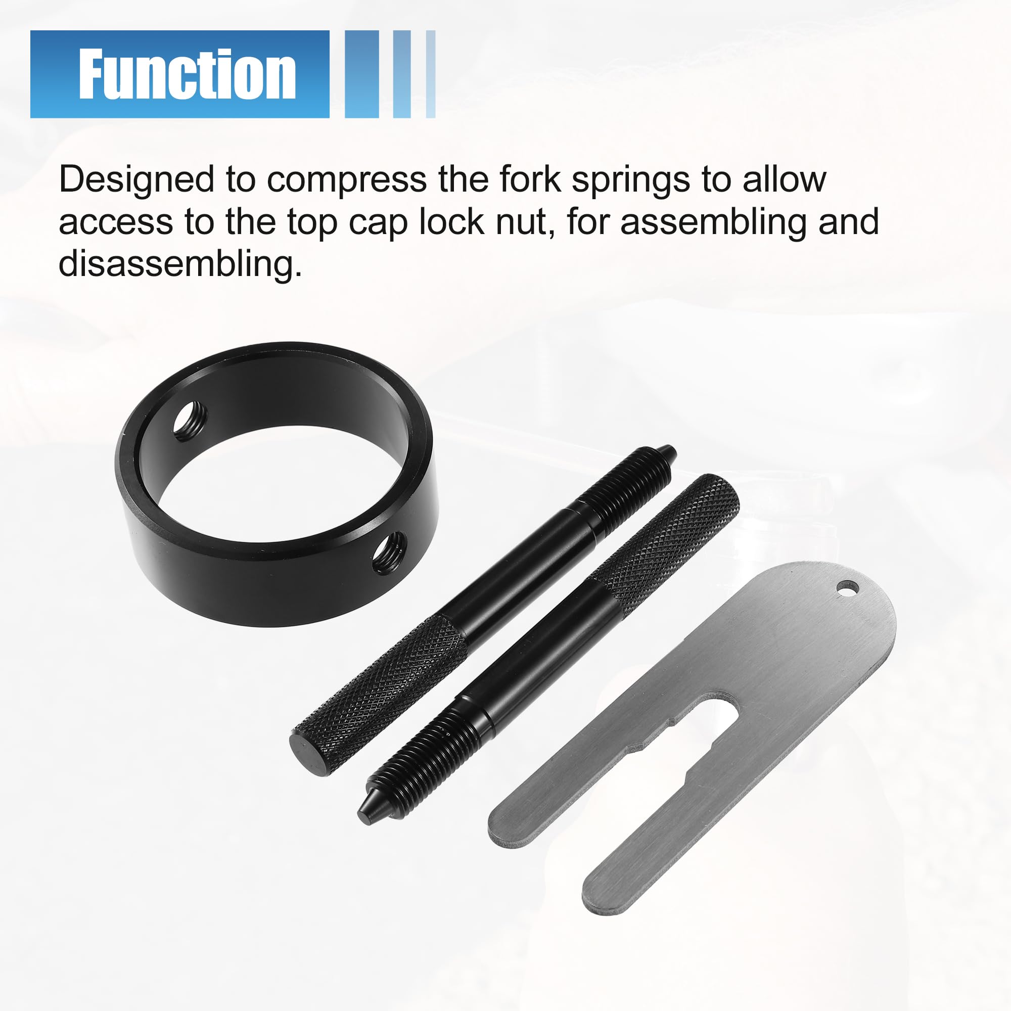 Universal Motorcycle Fork Spring Compressor Tool Kit - Compatible with Most Street Bikes & Dirt Bikes | Heavy Duty Suspension Repair Tool for DIY Motorcycle Maintenance & Fork Seal Replacement