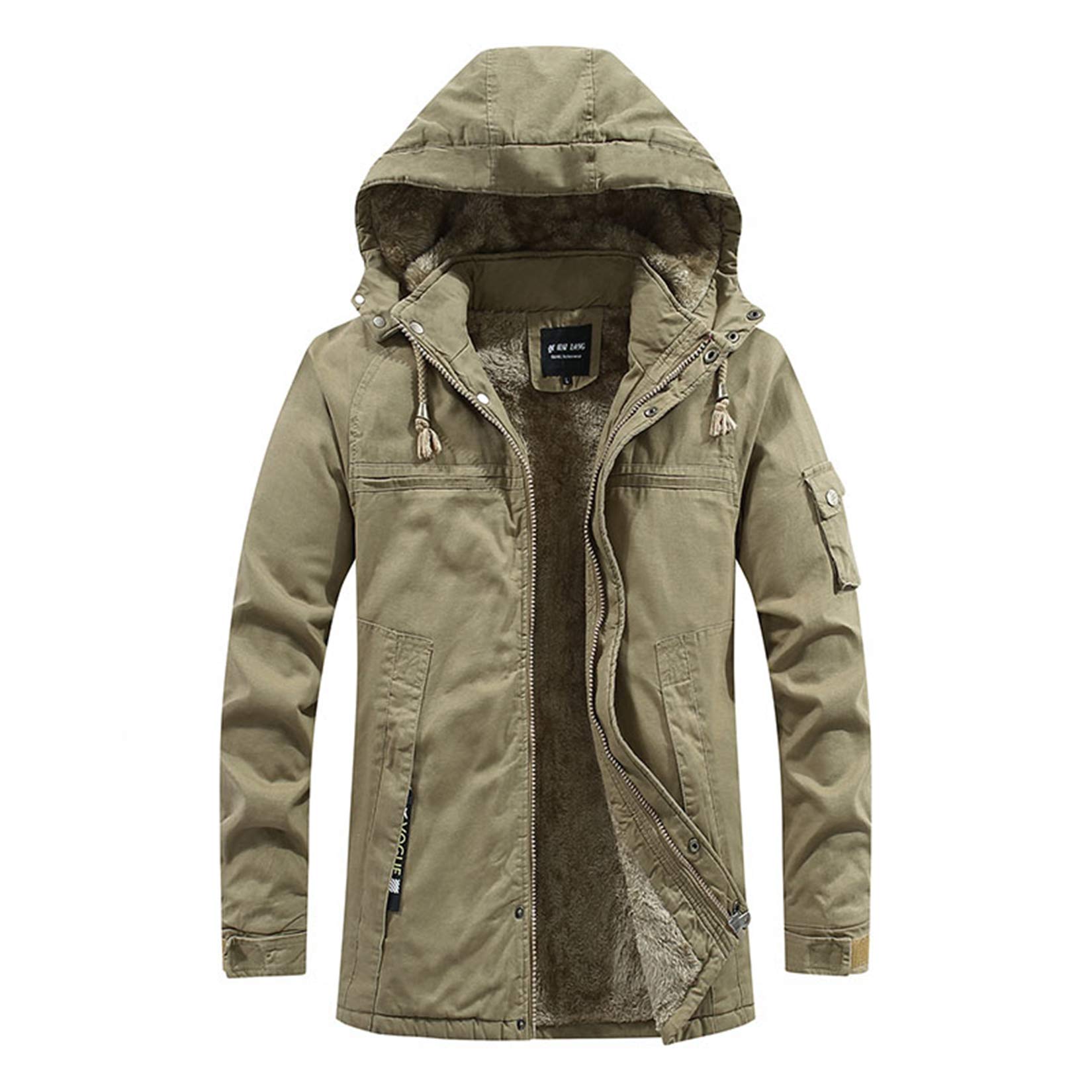 Men's Winter Thick Parka Jacket - Warm Military Windproof Hooded Coat for Cold Weather | Outdoor Hiking, Snow Sports & Daily Casual Wear