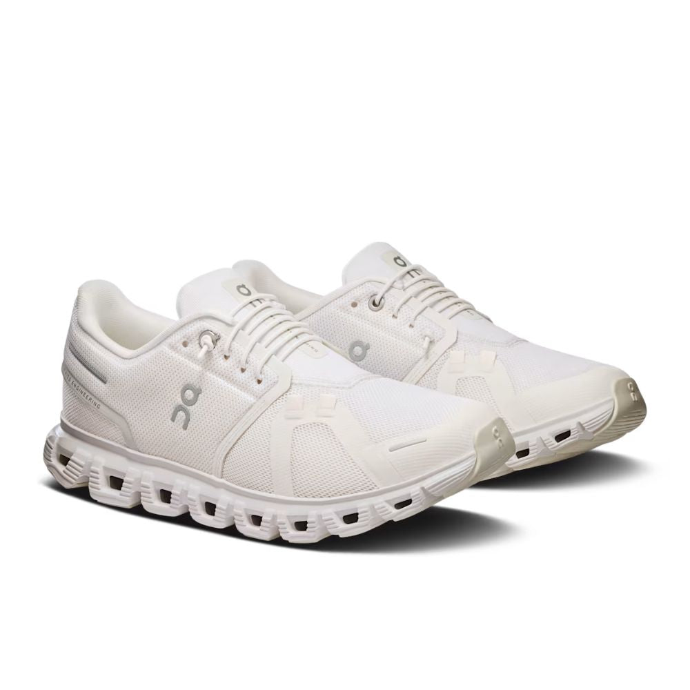 ON Men's Cloud 6 Running Shoes - Lightweight & Comfortable White Sneakers for Jogging, Gym Workouts & Casual Wear