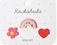 RKH Hippy Rainbow Ring Set - Boho Stackable Rings for Women, Colorful Stainless Steel Jewelry for Everyday Wear - Perfect for Festivals, Parties & Layering