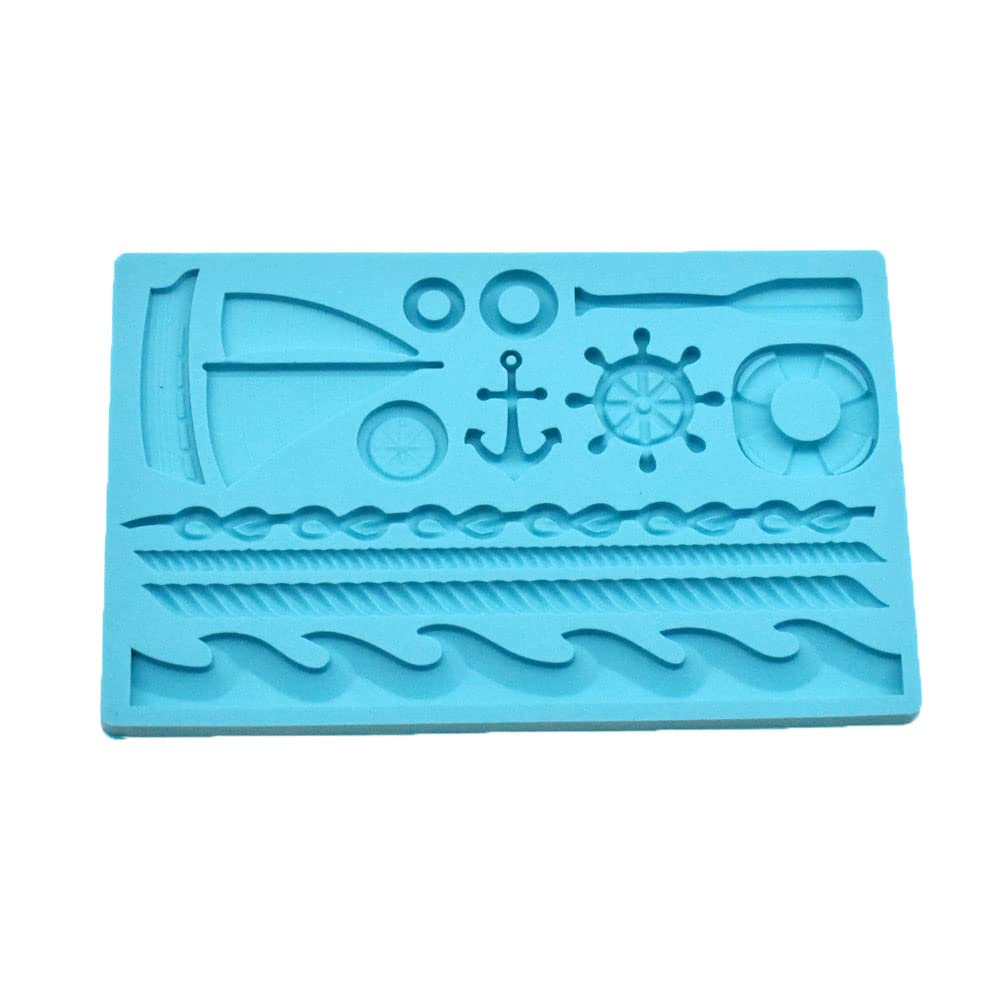 Sailing Ship Silicone Mold - Boat & Sea Waves Fondant Mold for Cake Decorating, Gum Paste Molds - Perfect for Nautical Themed Cakes, Cupcakes & DIY Baking Projects