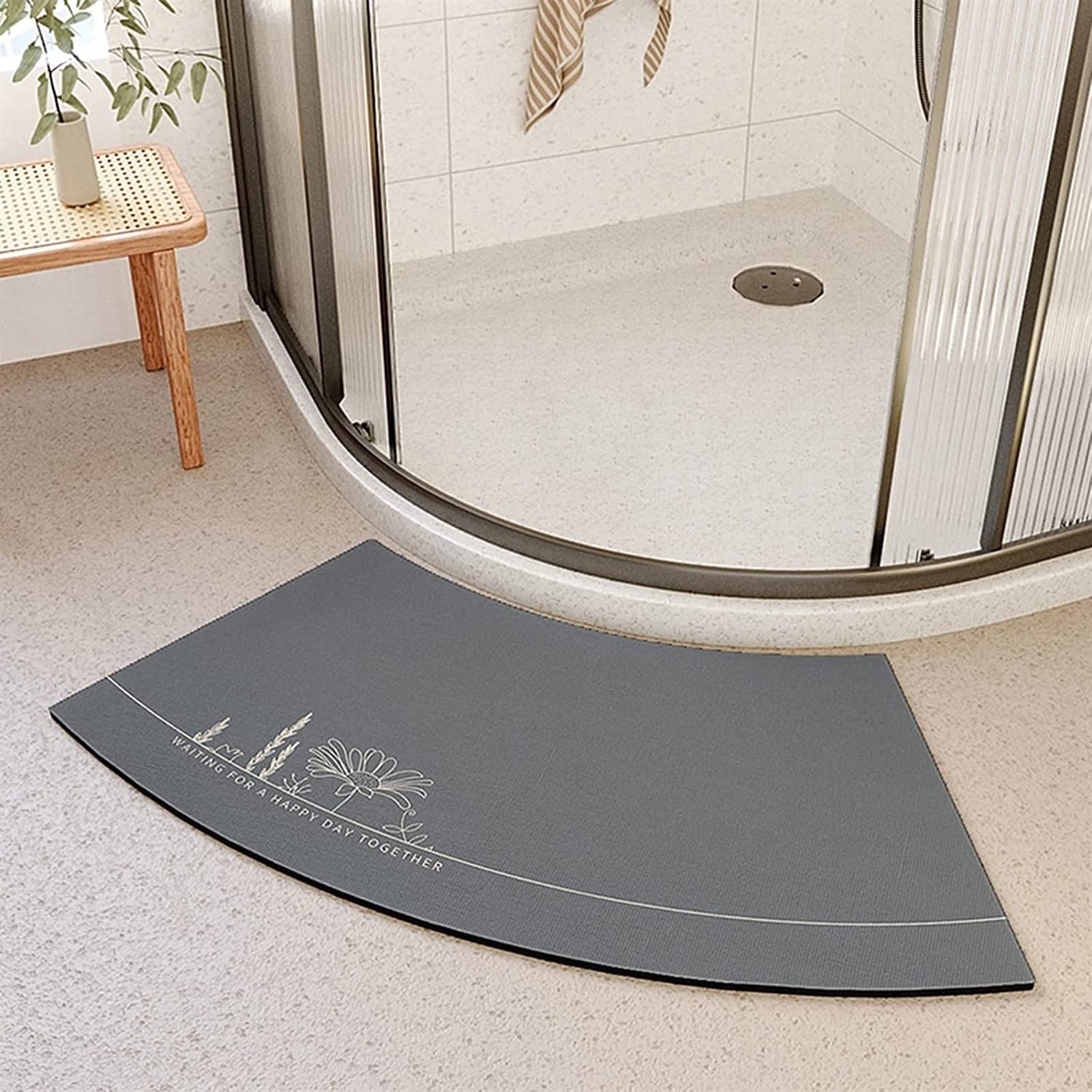 **Non-Slip Quadrant Curved Shower Mat – Semi-Circular Bath Mat for Corner Showers, Soft & Absorbent, 45x100cm (Type A/Type B) – Perfect for Small Bathrooms & Walk-In Showers**