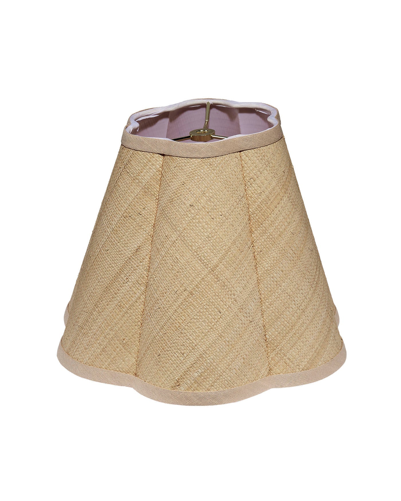 Stylish Raffia Scalloped Lamp Shade - Natural Woven Rattan Pendant Light Fixture for Boho Bedroom, Living Room & Dining Room Decor