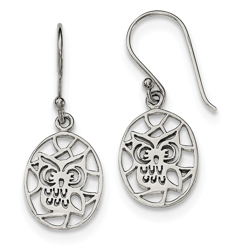 Sterling Silver Owl Cut-Out Dangle Earrings with Shepherd Hook - Boho Chic Jewelry for Women, Perfect for Parties, Weddings & Everyday Wear