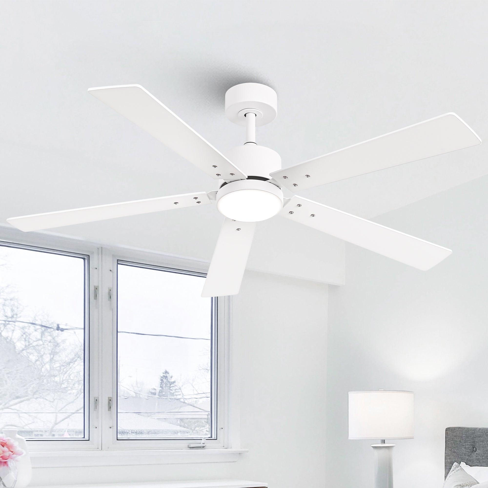 Vaczon 56 Inch DC Motor Ceiling Fan with Remote Control, LED Light Kit - Energy Efficient Quiet Operation for Living Room, Bedroom, Office