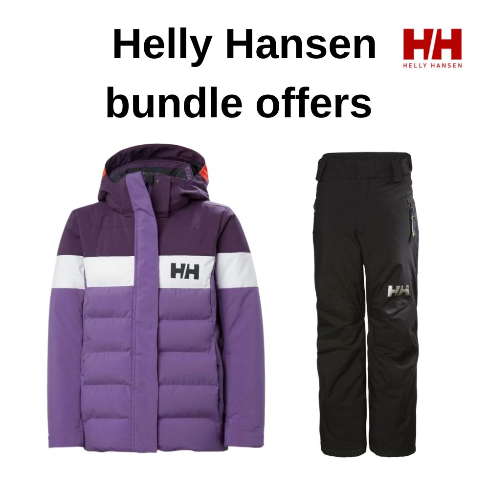 Helly Hansen Girls' Waterproof Ski Jacket & Insulated Ski Pants Set - Crushed Grape & Black for Winter Sports and Outdoor Adventures