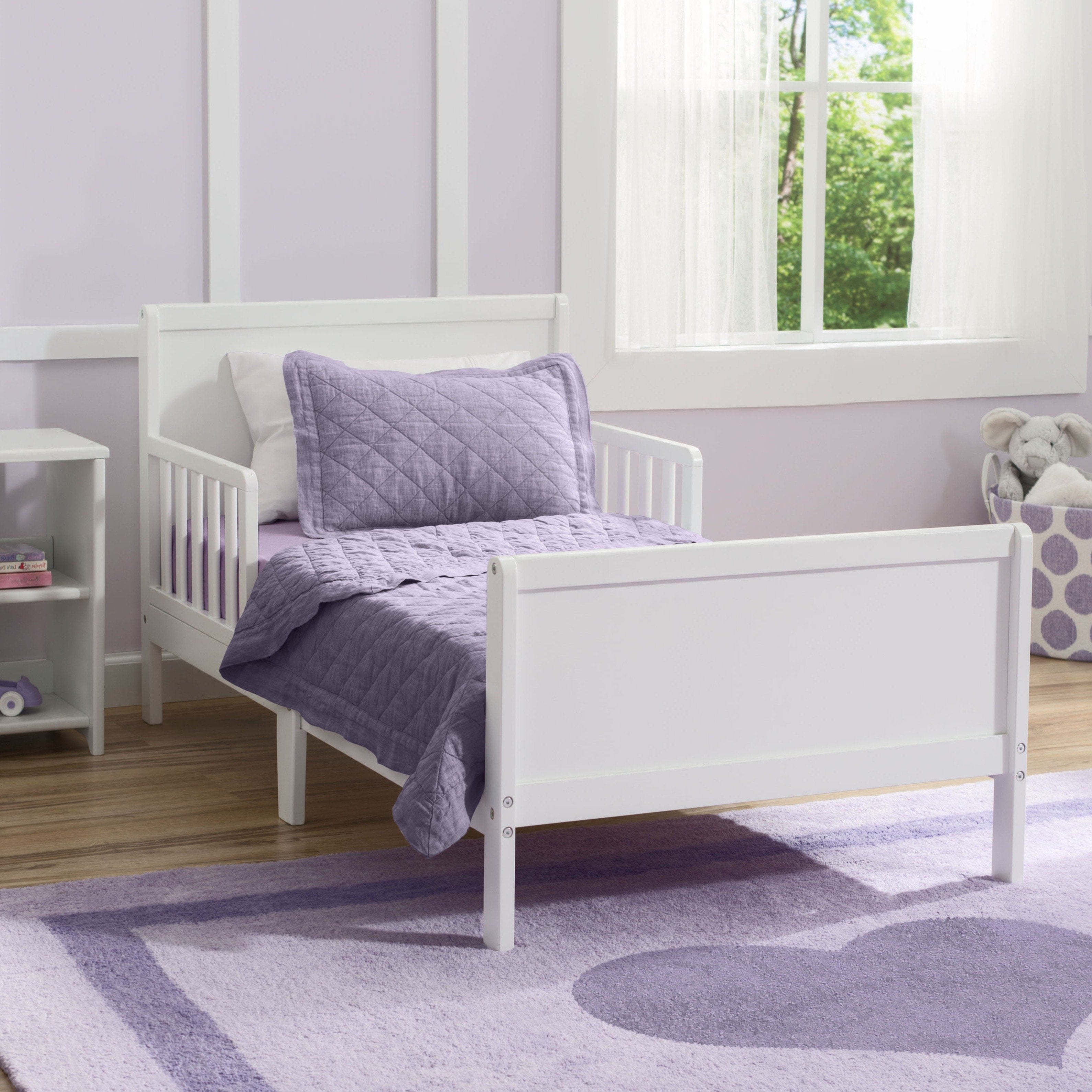 Adorable Toddler Bed for Kids - Safe & Comfortable Wooden Toddler Bed with Guardrails - Perfect for Nursery, Bedroom, or Daycare Use