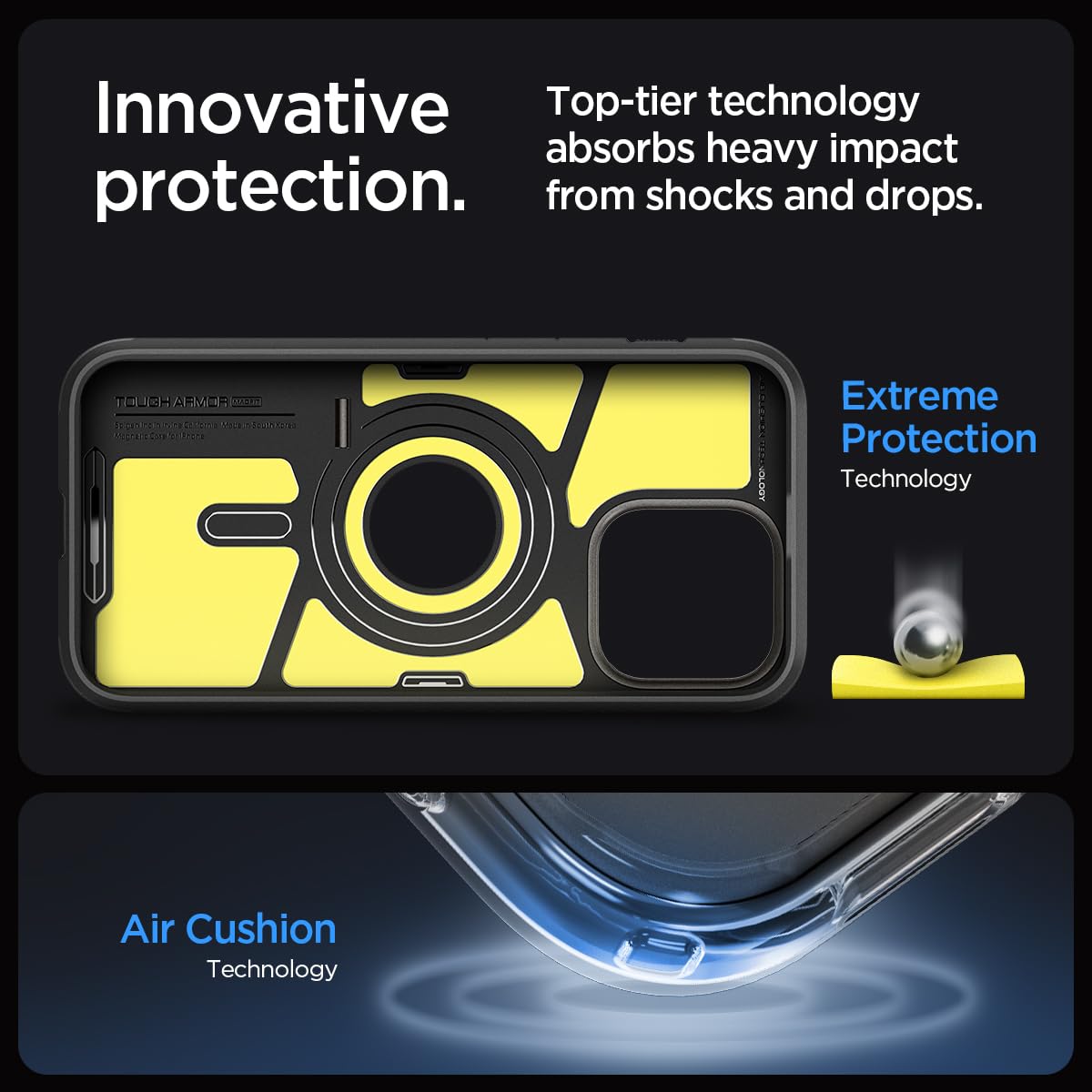 Spigen Tough Armor MagFit Magnetic Case for iPhone 15 Pro Max - Military-Grade Certified Protective Cover with Strong Magnets (Gunmetal) | Perfect for Work, Travel & Everyday Use