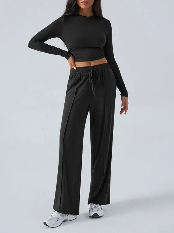 Comfortable Women's Casual Jersey Two Piece Set - Lounge & Sleepwear for Relaxing at Home