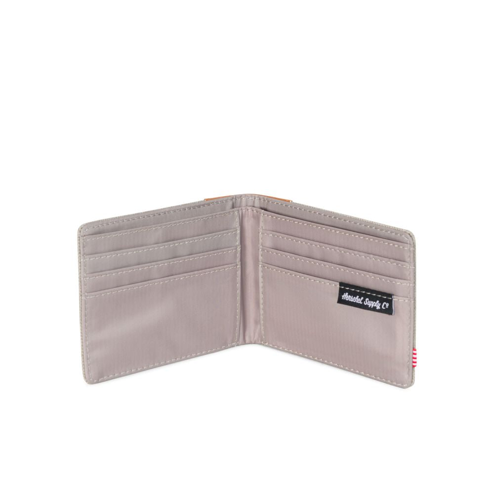 Herschel Edward Wallet - Light Khaki Crosshatch Slim Bifold RFID Blocking Leather Wallet for Men | Perfect for Everyday Carry, Travel & Business Use