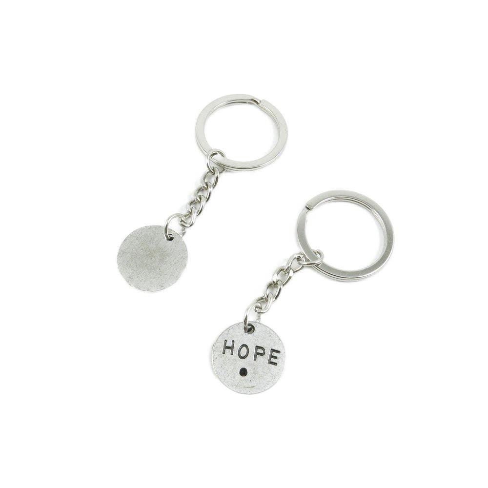 Antique Silver Tone Keychain - Car Keys, Door Keys & Keyring Tags with Hope Sign Design | Perfect for Home, Office & Travel Organization