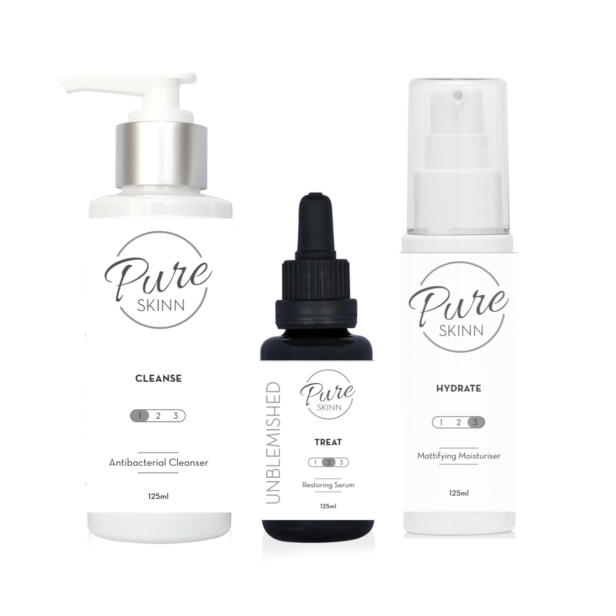 Unblemished Skincare Pack - Acne Treatment & Clear Skin Care Set for Face & Body - Perfect for Daily Skincare Routine & Travel