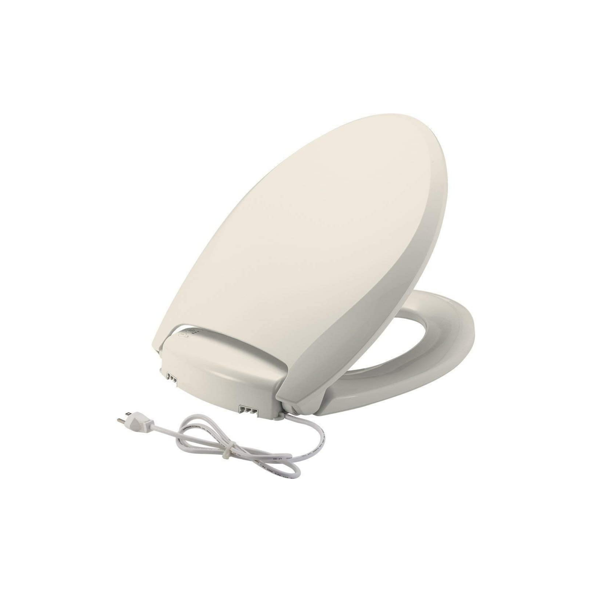 Bemis Radiance Heated Elongated Toilet Seat with Night Light - Soft Close, Comfortable & Hygienic - Perfect for Bathroom Upgrade & Elderly Safety (Biscuit/Linen)