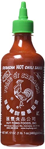Huy Fong Sriracha Hot Chili Sauce 17oz (Pack of 2) - Spicy Asian Hot Sauce for Cooking, Pho, Ramen, Stir Fry & Dipping - Perfect for Restaurants & Home Kitchens