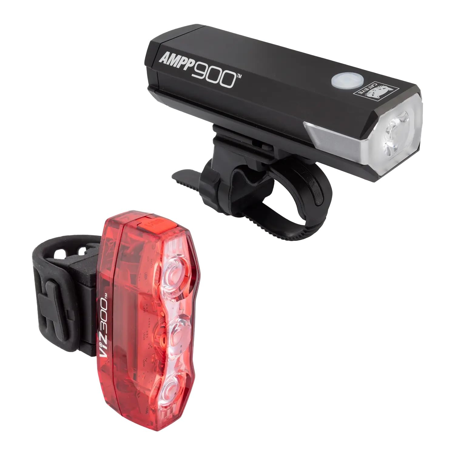 CATEYE AMPP Rechargeable Bike Headlight & ViZ USB Rechargeable Daytime Safety Light Combo Kit - Perfect for Cycling, Night Riding, and Outdoor Adventures