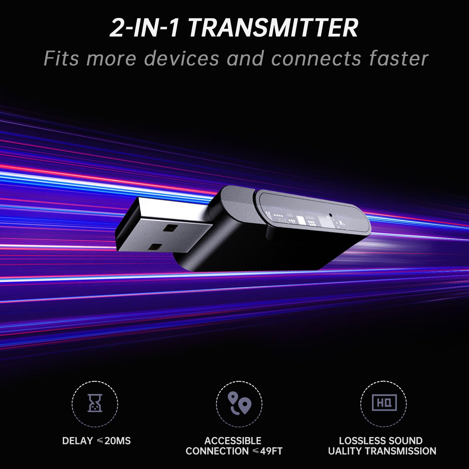 Wireless Gaming Headset with 7.1 Surround Sound - Bluetooth 5.4 & 2.4GHz USB Connectivity - 6mm Noise Canceling Mic - Compatible with PC, PS5, PS4, Mac & Nintendo Switch (White) - Perfect for Online Gaming, Streaming & Virtual Meetings