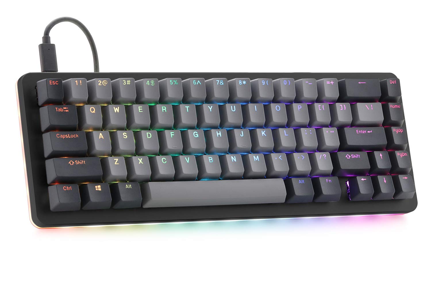 Drop ALT 65% Mechanical Gaming Keyboard - 67 Key Hot-Swappable RGB Backlit with USB-C | Programmable Macros, Doubleshot PBT Keycaps & Aluminum Frame (Kaihua Box White, Black) | Perfect for Esports, Coding & Office Work