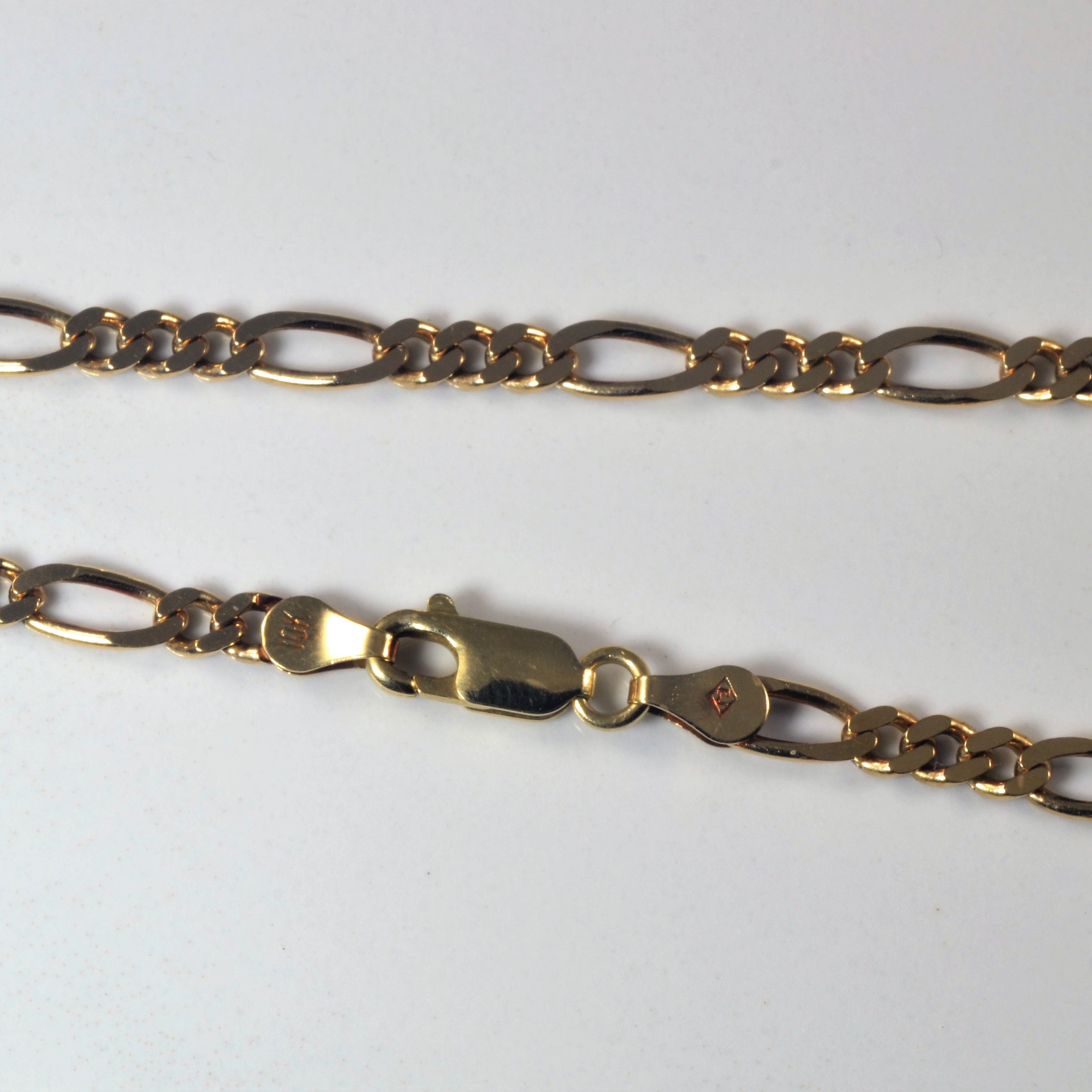 10K Yellow Gold Figaro Link Chain - 20