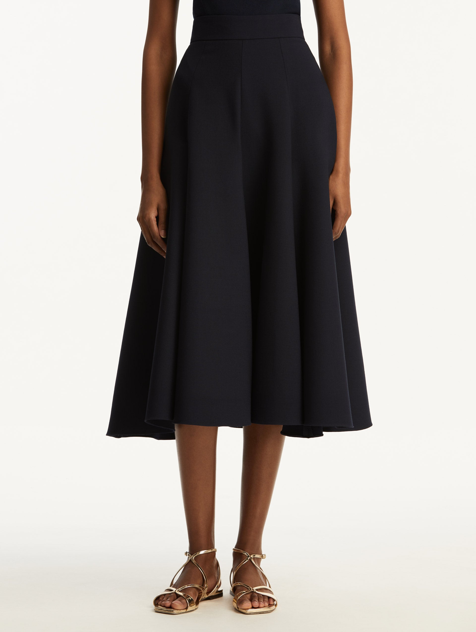 Flared Stretch Wool Skirt for Women - Comfortable & Elegant Mid-Length Skirt - Perfect for Office, Party & Fall/Winter Outfits