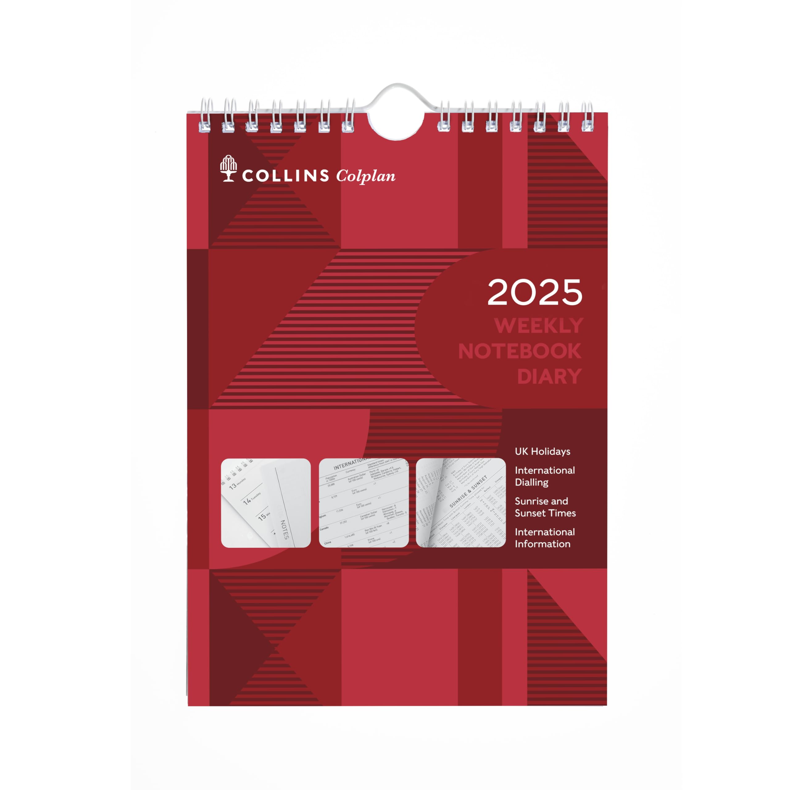 Collins Colplan 2025 A5 Weekly Spiral Planner - 60-25 Academic Diary with Wiro-Bound Design - Perfect for School, Office & Home Organization | Week-to-View Wall Calendar for Planning & Scheduling