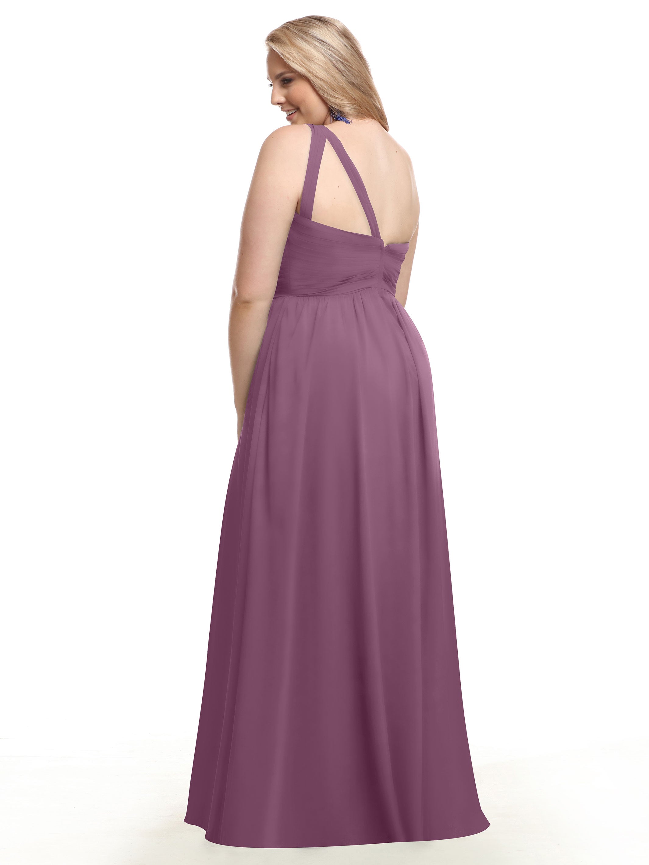 Elegant One Shoulder A-Line Chiffon Bridesmaid Dress with Ruching - Perfect for Weddings, Formal Events & Special Occasions (Style #80047)