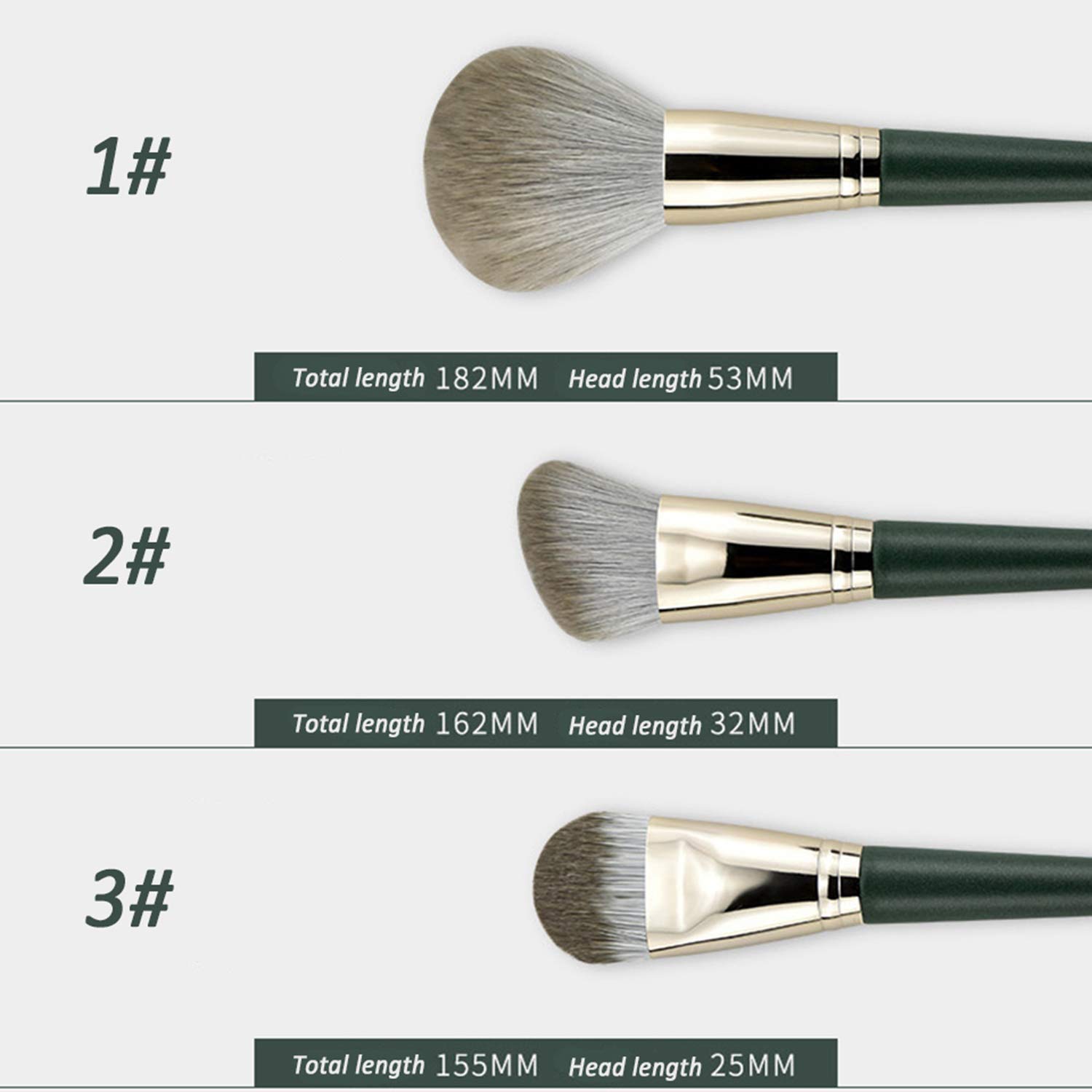 14-Piece Premium Synthetic Makeup Brush Set - Contour, Concealer, Foundation & Eyeshadow Brushes with Green Conical Handle | Perfect for Professional Makeup Artists & Beginners (Green)