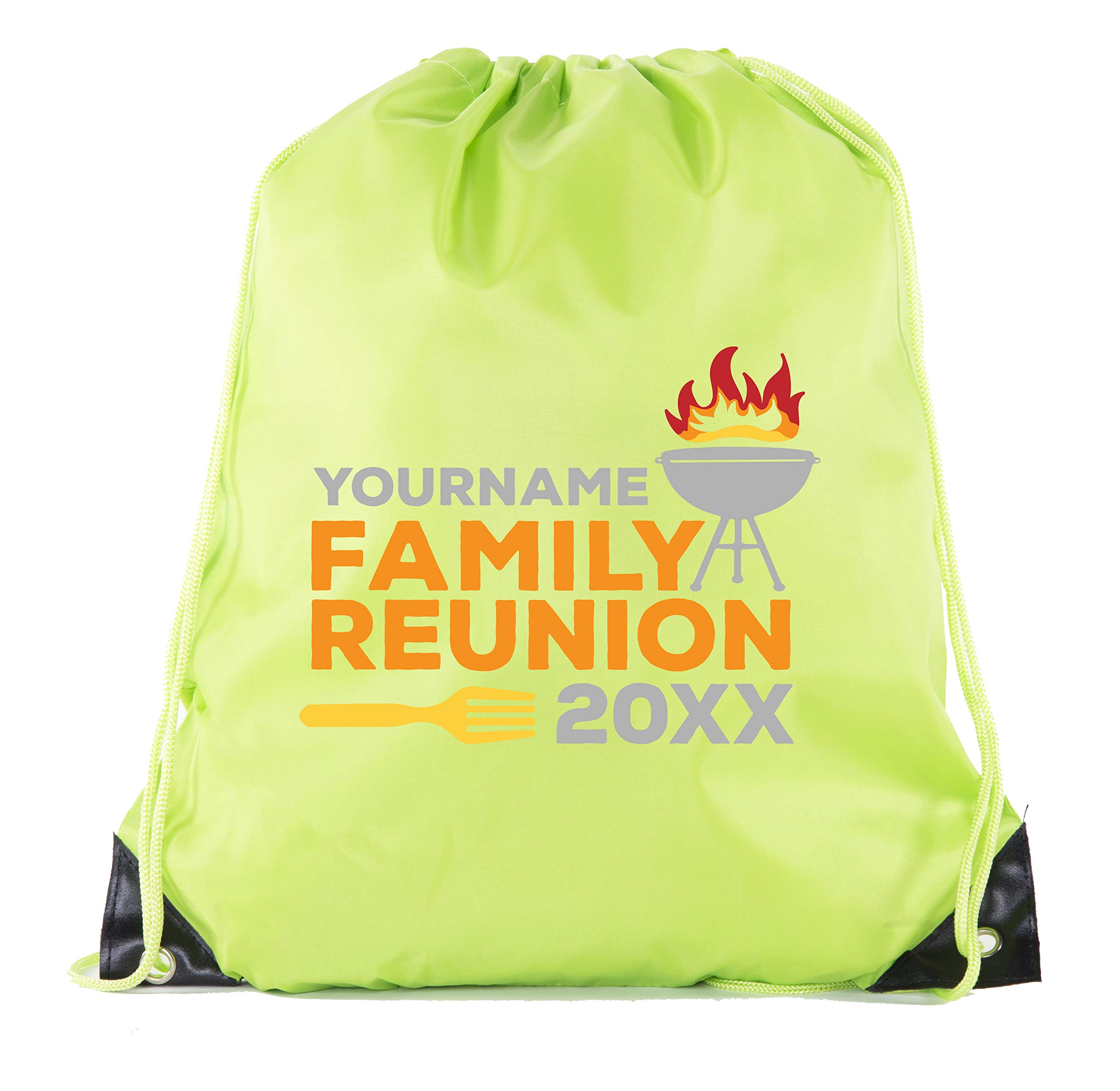Personalized Flame on Grill Gift Bags with Custom Name & Date - Perfect for Family Reunion Party Favors, BBQ Cookouts & Outdoor Gatherings