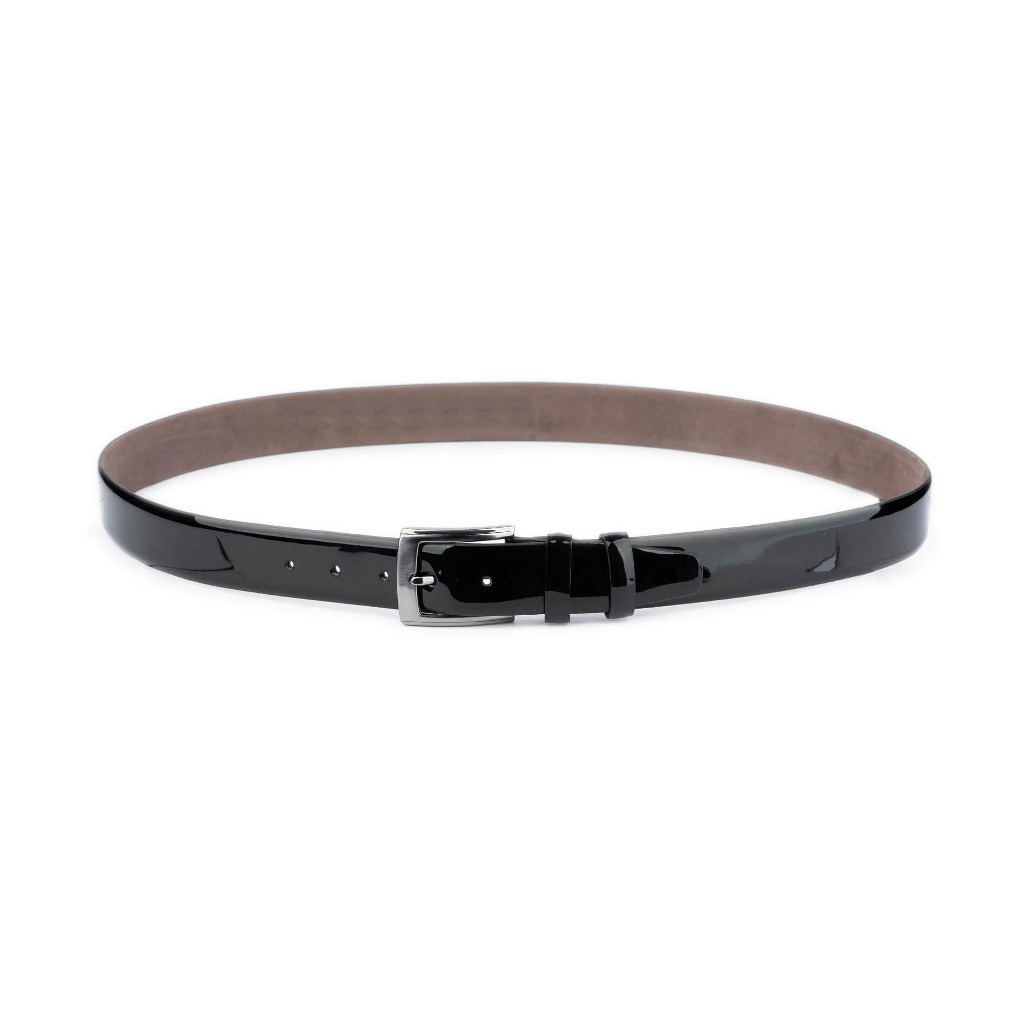 Premium Men's Luxury Belt - 3.5cm Wide Black Patent Leather Dress Belt for Business, Office & Formal Occasions