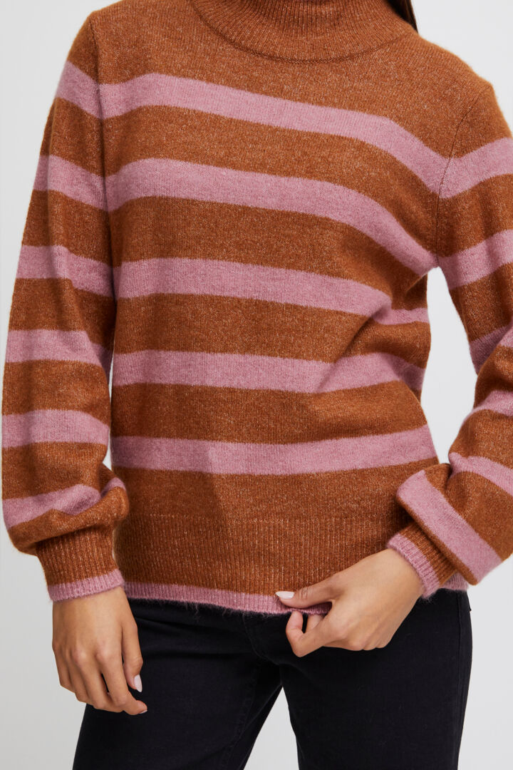 HEDEN High Neck Jumper Sweater for Women - Sugar Almond Color, Cozy Winter Pullover, Casual Knit Top for Fall & Winter Fashion | Perfect for Office, Dates, and Holiday Outfits