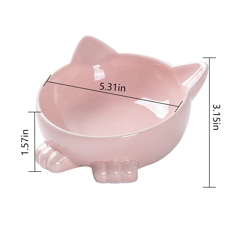 La La Pet® Tilted Ceramic Pet Bowl - 15° Elevated Cat & Dog Food Dish with Non-Slip Base, Water Bowl for Kittens & Puppies - Perfect for Indoor, Outdoor, Travel & Vet Visits (Blue)