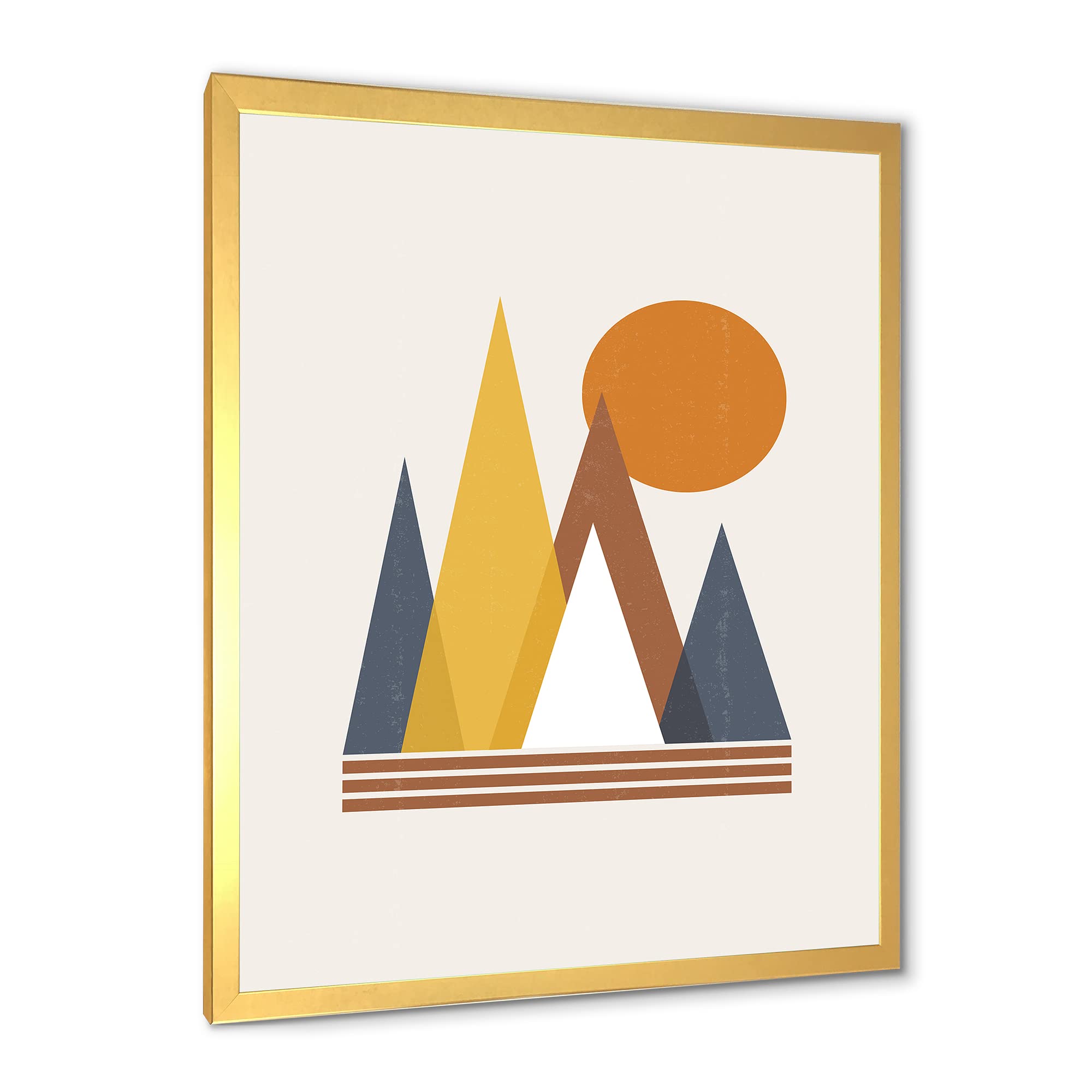 Modern Framed Wall Art with Mountain and Sun Abstract Design - Perfect for Living Room, Bedroom & Office Decor