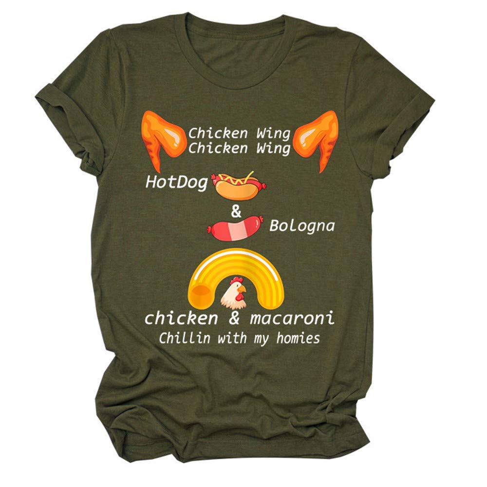 Funny Chicken Wing Graphic T-Shirt for Women - Short Sleeve Crew Neck Casual Tee - Perfect Gift for Wing Lovers & Foodies | Great for Parties, BBQ Events & Casual Outings