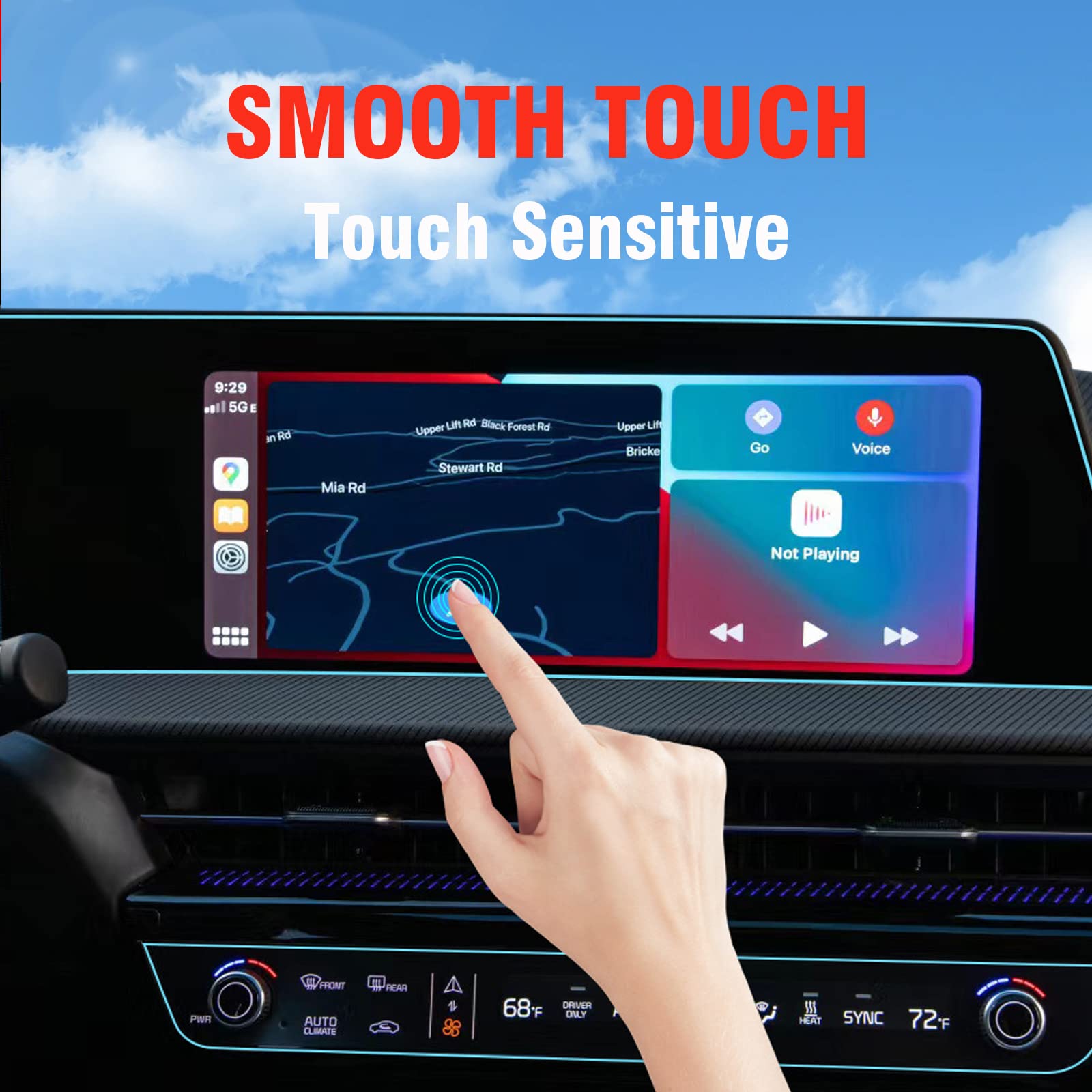 Premium Anti-Scratch LCD Screen Protector Set for KIA EV6 (2022-2023 Models) - Includes Touch Screen & Climate Control Protectors (2-Pack) - Perfect for Daily Driving, Road Trips & Touchscreen Protection